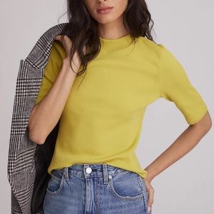 Anthropologie Maeve Mock Neck Green Turtleneck Top Small